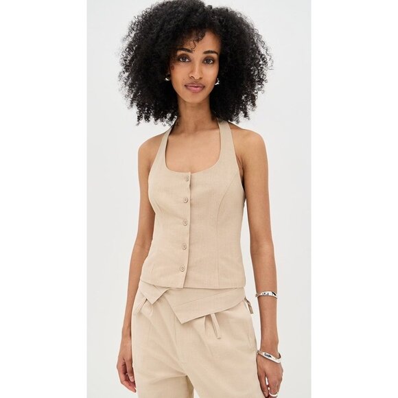 Lioness Daydream Halter Top in Deep Wheat - Picture 2 of 5